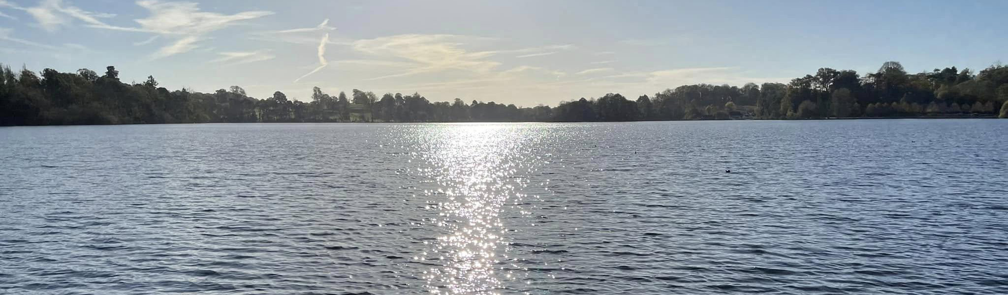 Sun shining on a lake