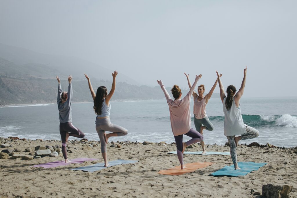 Yoga on a beach
